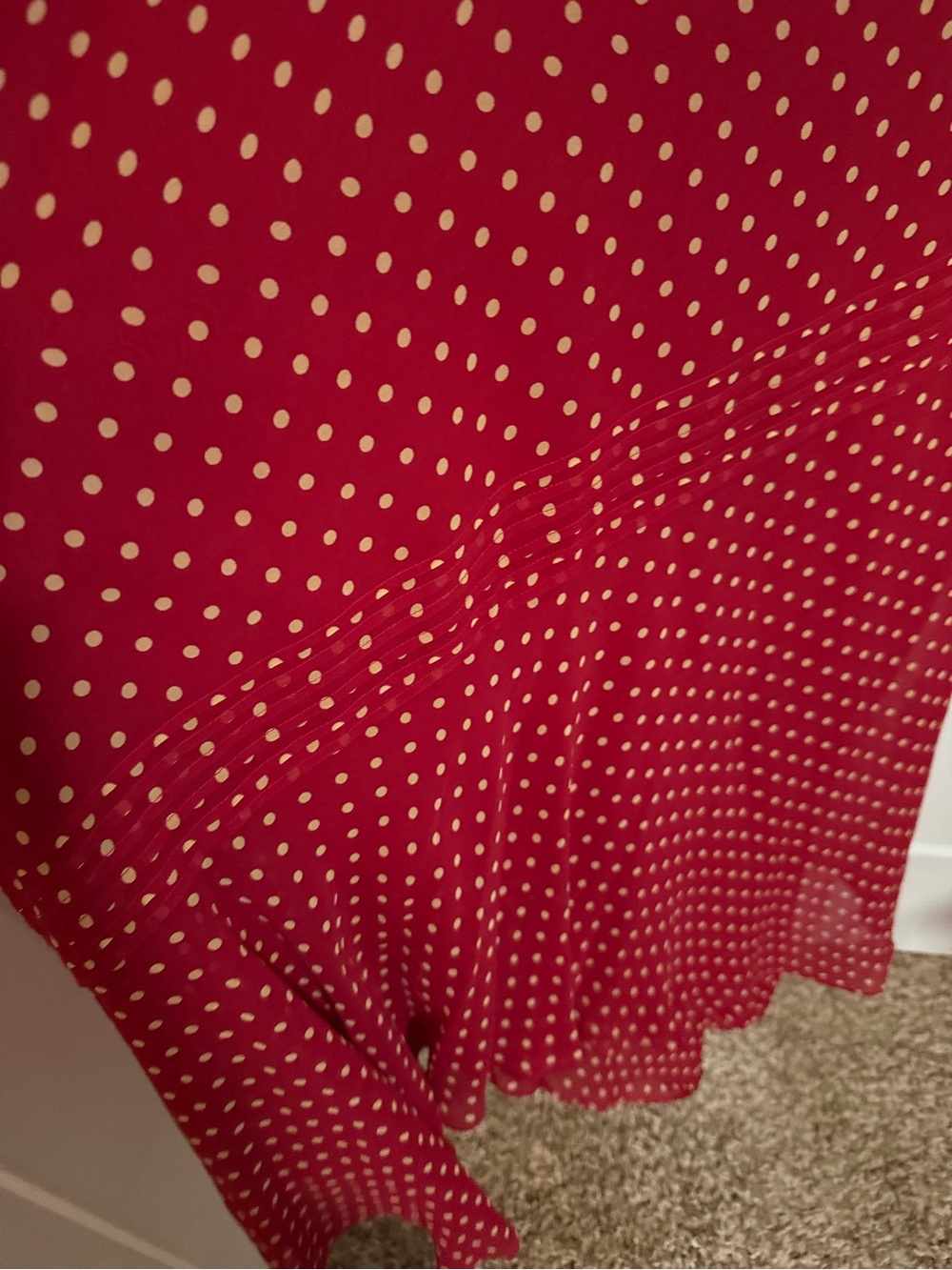 Coldwater Creek Red Polka Dot Midi Dress - Picture 3 of 4